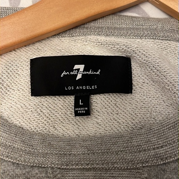 7 For All Mankind Flare Sleeve Crop Sweatshirt - Picture 9 of 12